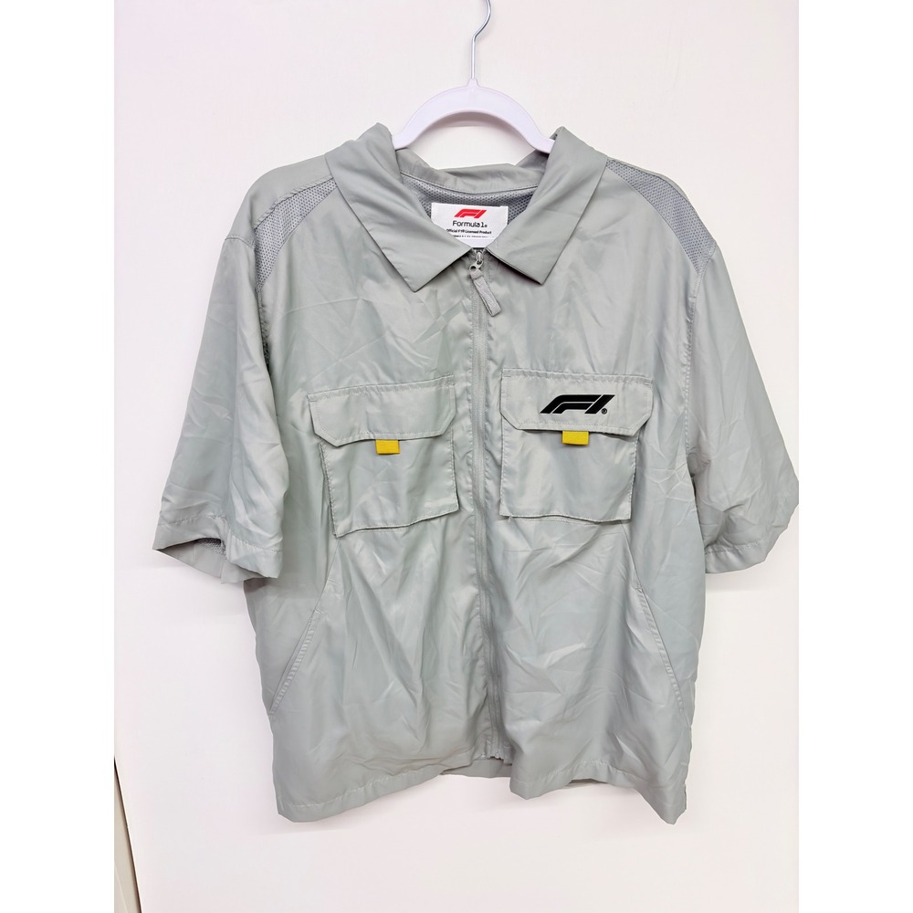 F1 Racing Techwear Zip Up Shirt PacSun Men XL Gray Utility Official Licensed